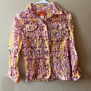 EUC: Unique Hearts of Palm Shirt - Size: 10